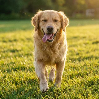 Golden Retriever smiling