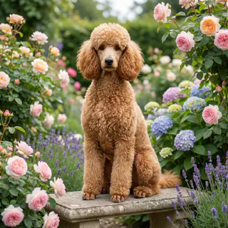 Poodle posing